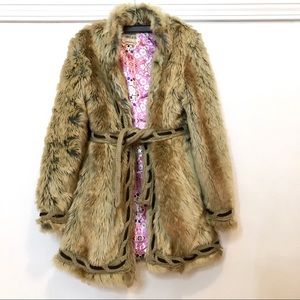 Faux Fur Girls Dress Coat